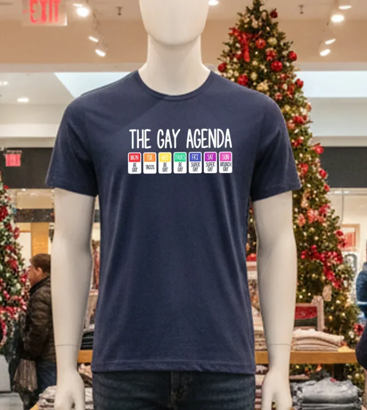 The Gay Agenda Lgbtq Pride Rainbow Navy T Shirt