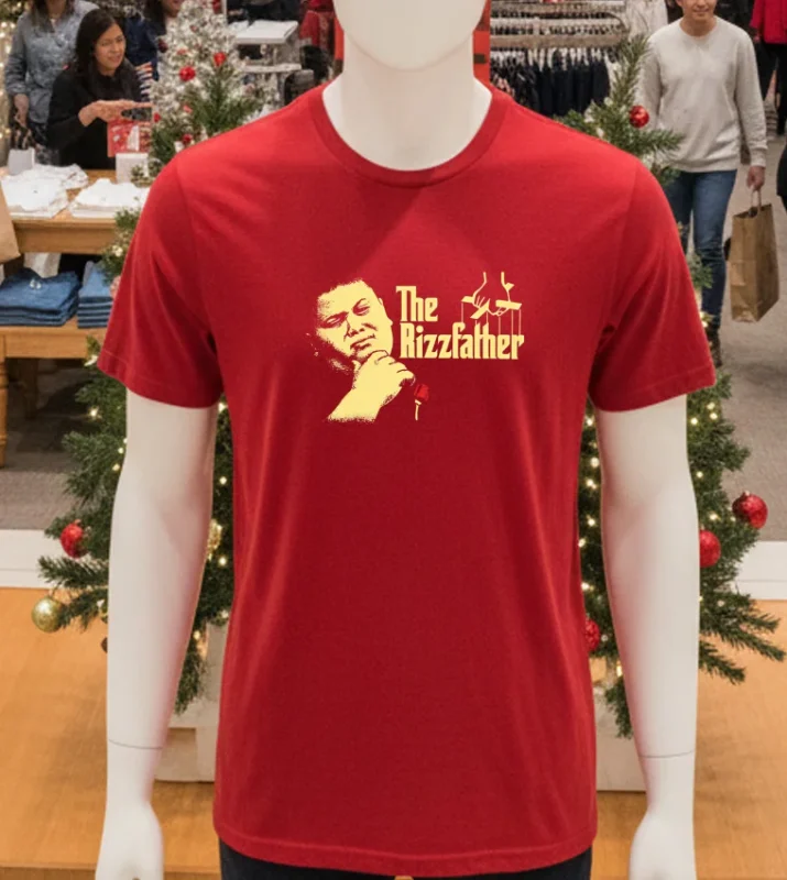 The Rizzfather Rose Retro Red T Shirt