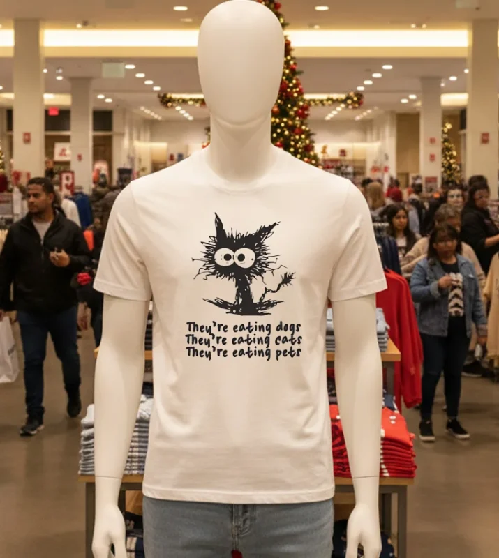 They Re Eating Dogs They Re Eating Cats They Re Eating Pets Scared Cat White T Shirt