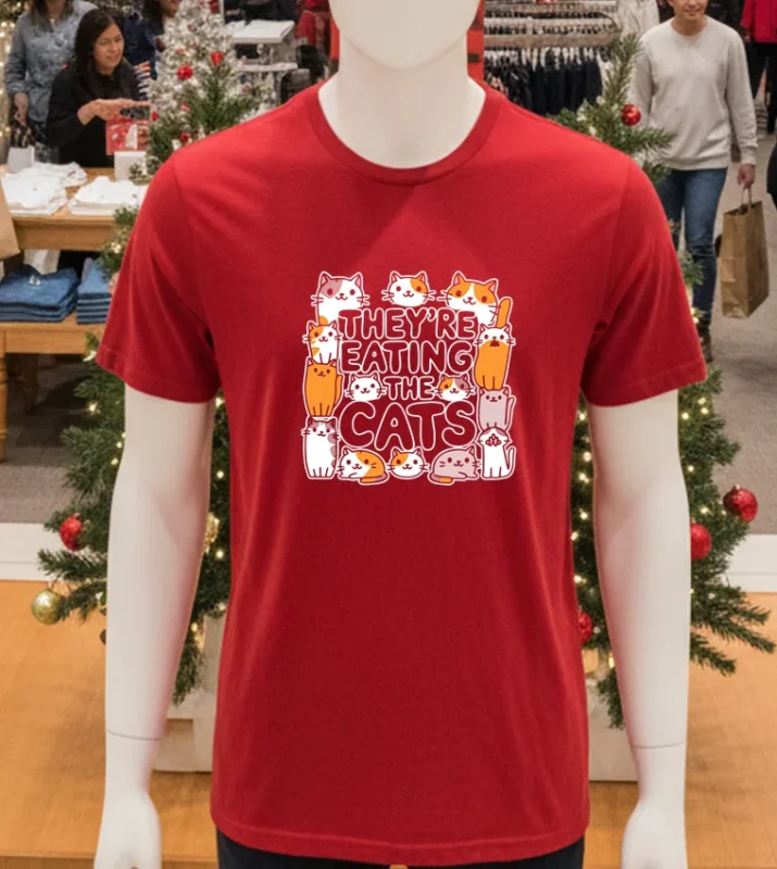 They Re Eating The Cats Cartoon Red T Shirt