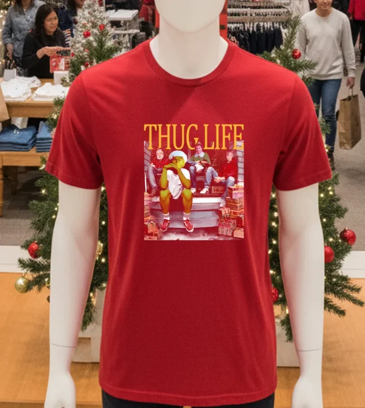 Thug Life Christmas Movies Red T Shirt