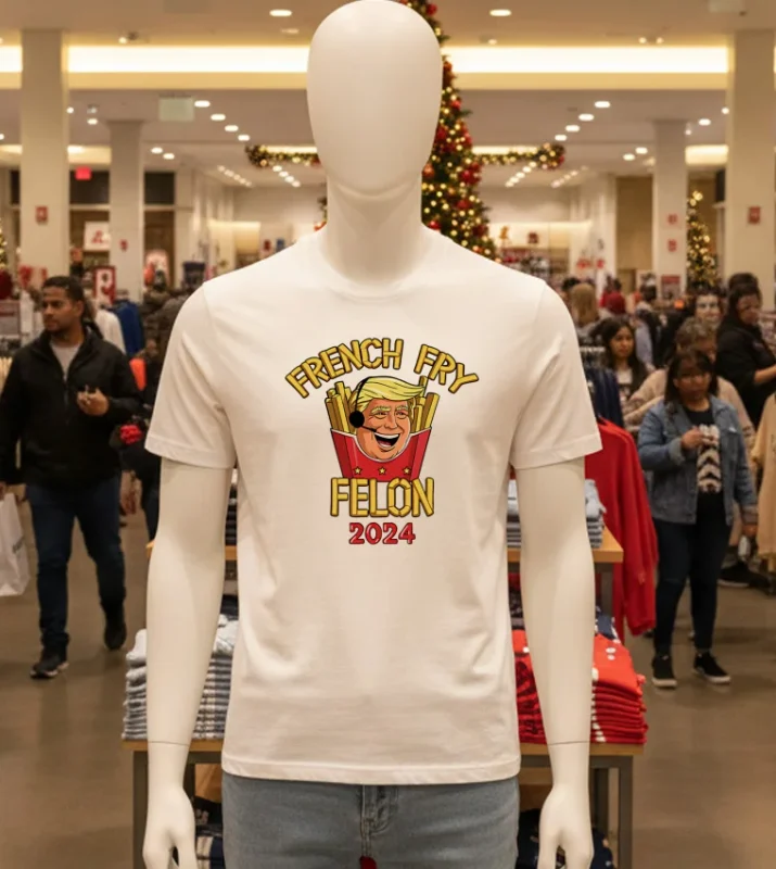 Trump French Fry Felon 2024 White T Shirt
