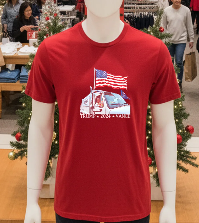 Trump Vance 2024 Garbage Truck - red-t-shirt Trump Vance 2024 Garbage Truck Red T Shirt
