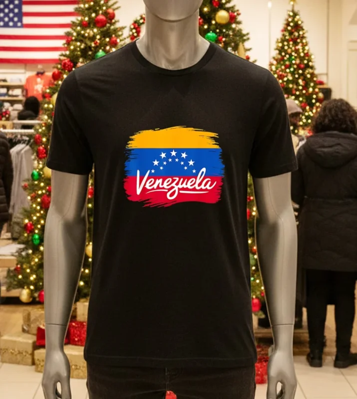 Venezuela Flag Proud American Venezuelan Black T Shirt