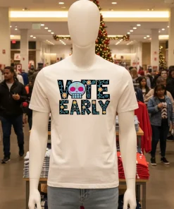 Vote Early brocade flowers shirt