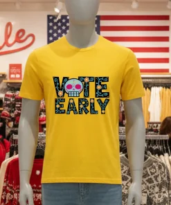 Vote Early brocade flowers shirt