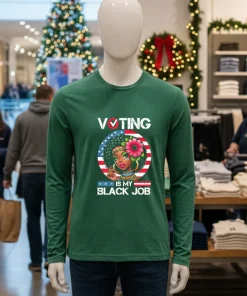 Voting Is My Black Job Black Women USA Flag Retro Graphic shirt