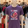 Voting Is My Black Job Black Women Usa Flag Retro Graphic Purple T Shirt
