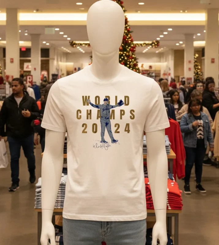 Walker Buehler La Dodgers World Champs 2024 Signature White T Shirt
