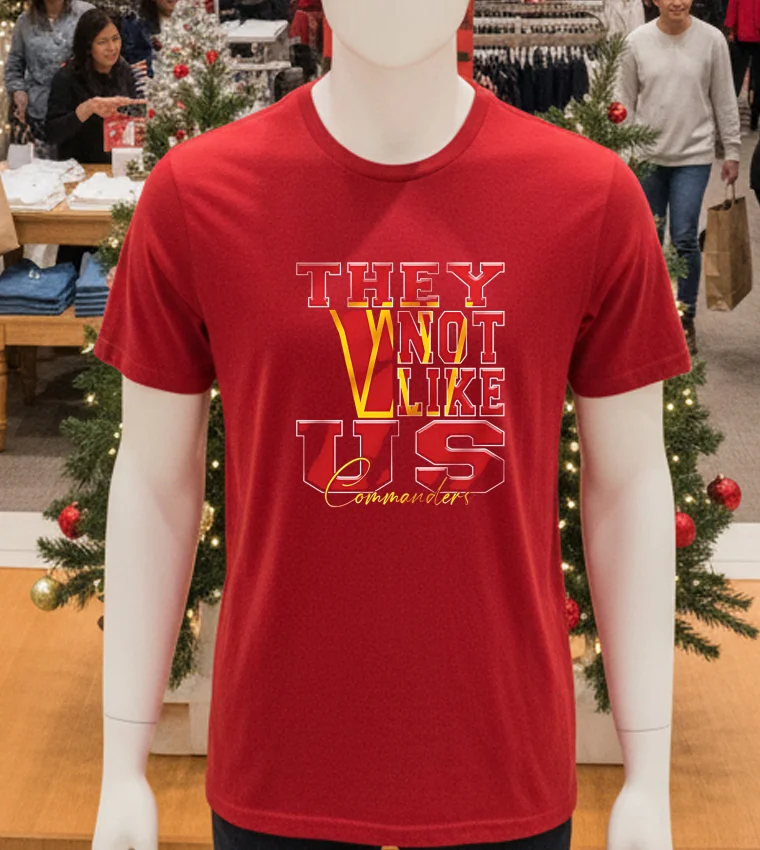 Washington Commanders They Not Like Us Nfl Football - red-t-shirt Washington Commanders They Not Like Us Nfl Football Red T Shirt
