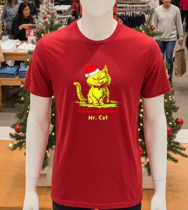 You Re A Meow One Mr Cat Christmas Red T Shirt