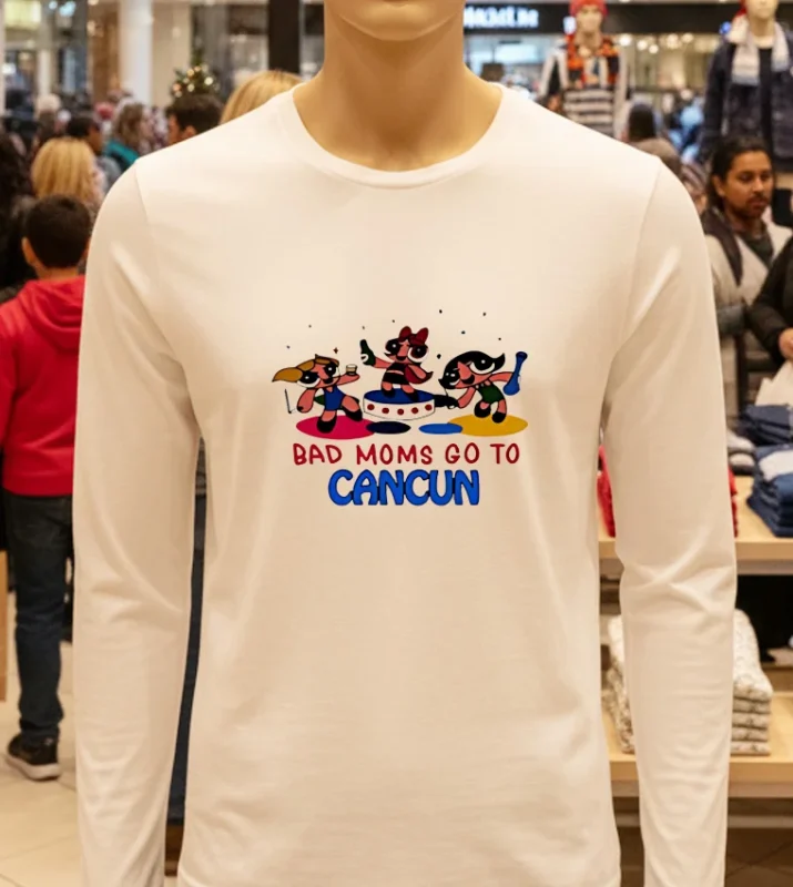 Bad Moms Go To Cancun Cartoon White T Shirt