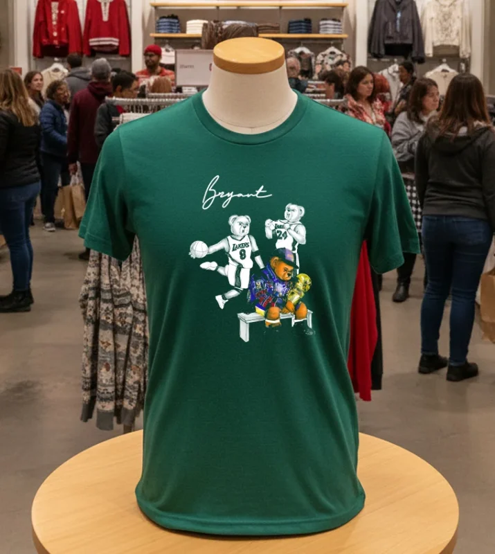 Beer Kobe Bryant Los Angeles Lakers Graphic   Green T Shirt