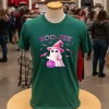 Boojee Ghost Cute Pink Halloween Design   Green T Shirt
