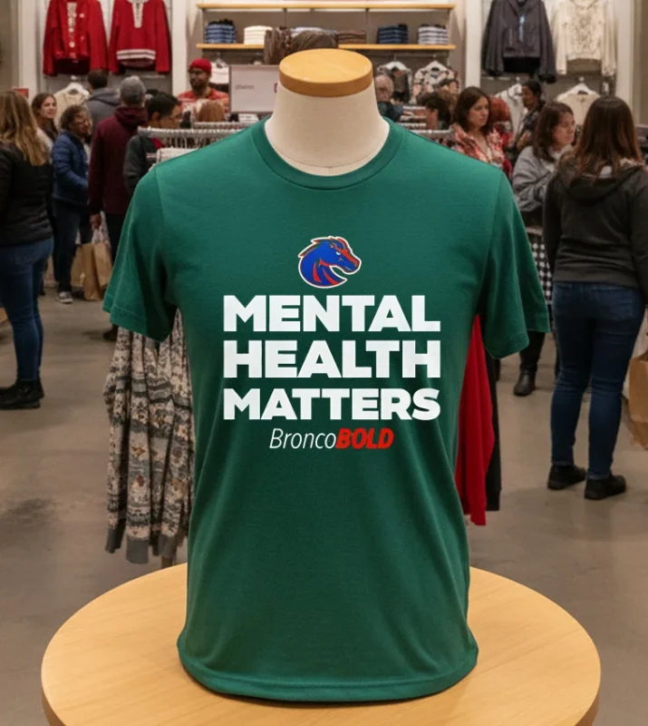 Bronco Bold 2024 Mental Health Matters   Green T Shirt