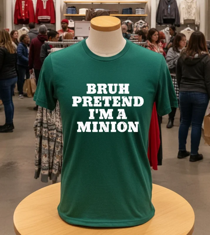 Bruh Pretend I M A Minion Matching Costume Halloween Green T Shirt