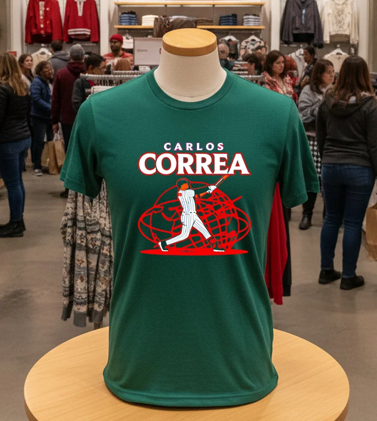 Carlos Correa Queens Baseball - green-t-shirt Carlos Correa Queens Baseball Green T Shirt