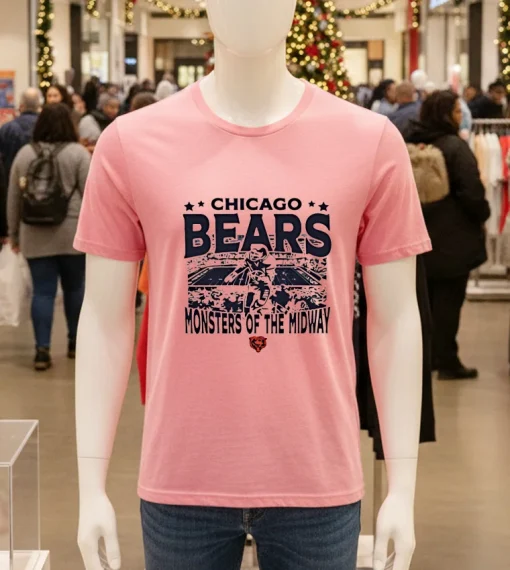 Chicago Bears Monsters Of The Midway   Pink T Shirt