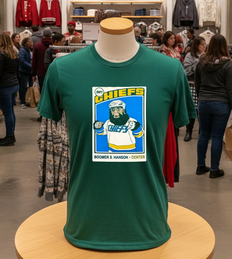 Chiefs Boomer S Hanson Center - green-t-shirt Chiefs Boomer S Hanson Center Green T Shirt