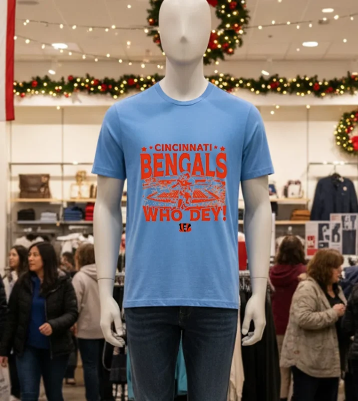 Cincinnati Bengals Who Dey Logo Blue T Shirt