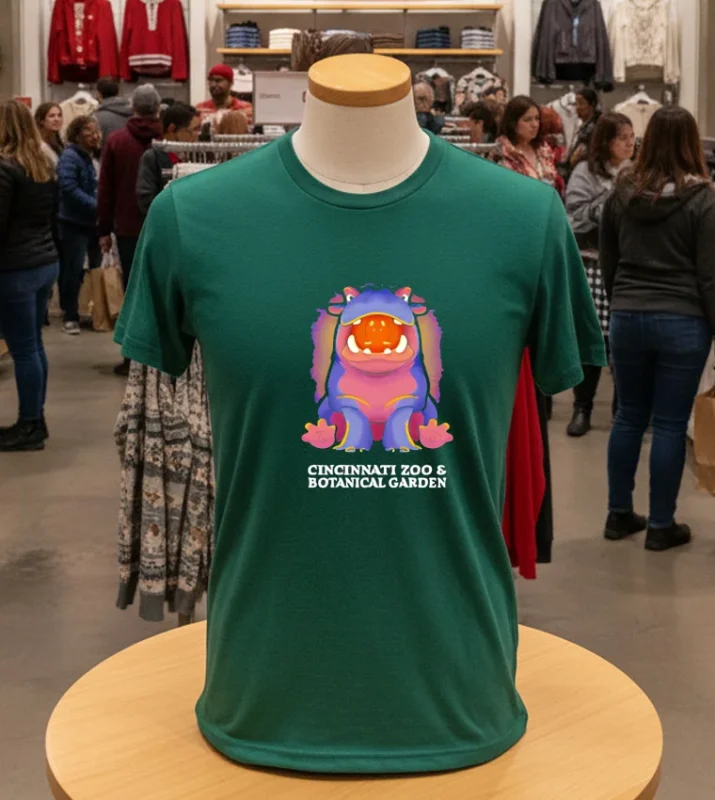 Cincinnati Zoo And Botanical Garden Fiona Hippo Green T Shirt