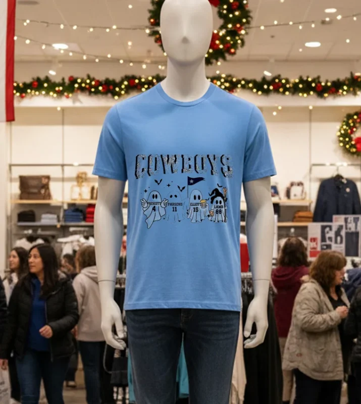Cowboys Halloween Ghosts   Blue T Shirt