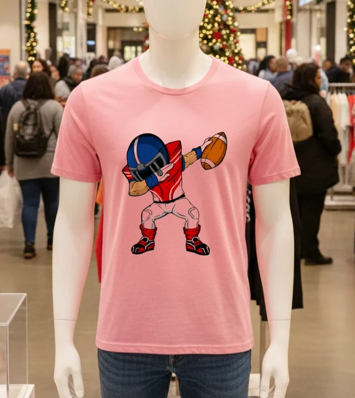 Dabbing Football Player Pink T Shirt