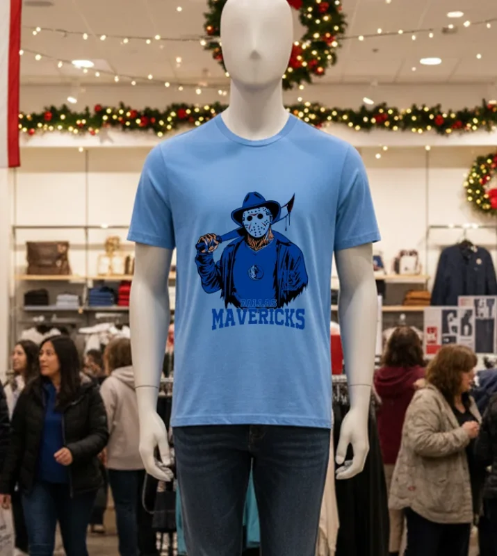 Dallas Mavericks Jason Voorhees Happy Halloween Blue T Shirt