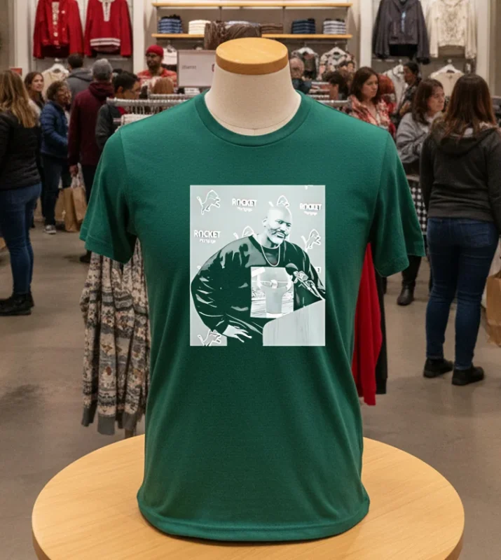 Dan Campbell In Brad Holmes Picture Green T Shirt