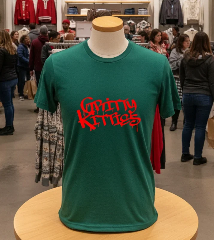 Detroit Baseball Gritty Kitties Detroit Baseball   Green T Shirt