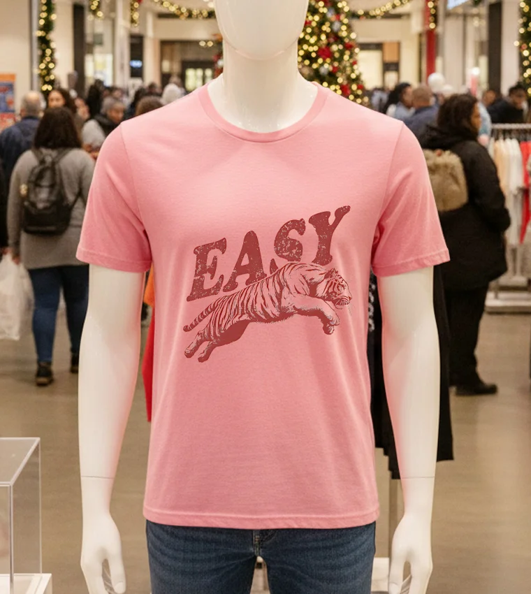 Detroit Easy Tiger - pink-t-shirt Detroit Easy Tiger Pink T Shirt