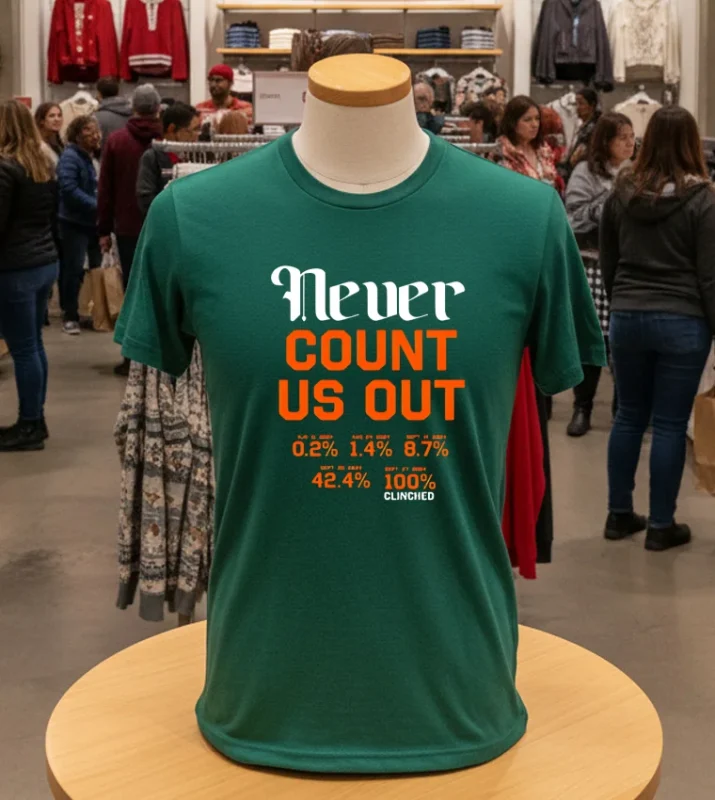 Detroit Tigers Baseball Never Count Us Out   Green T Shirt