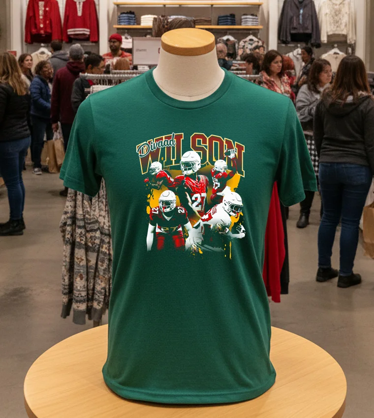 Divaad Wilson Arizona Cardinals Graphic - green-t-shirt Divaad Wilson Arizona Cardinals Graphic Green T Shirt