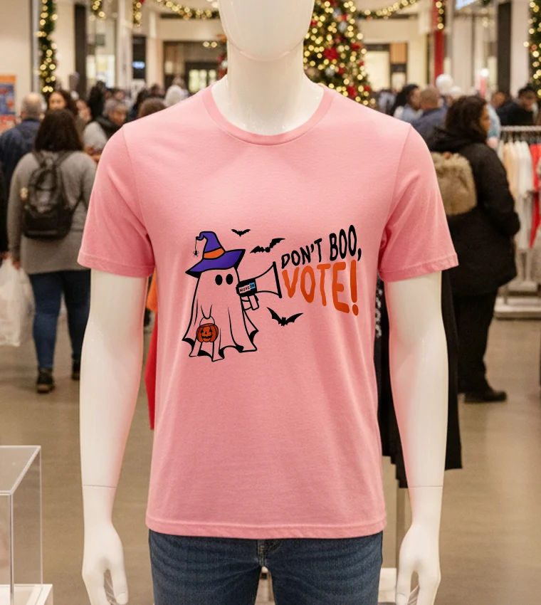 Don T Boo Vote Halloween - pink-t-shirt Don T Boo Vote Halloween Pink T Shirt