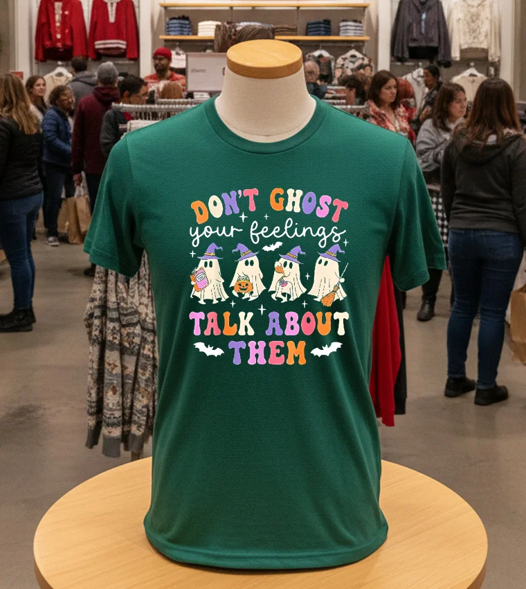 Don T Ghost Your Feeling Halloween School Counselor - green-t-shirt Don T Ghost Your Feeling Halloween School Counselor Green T Shirt