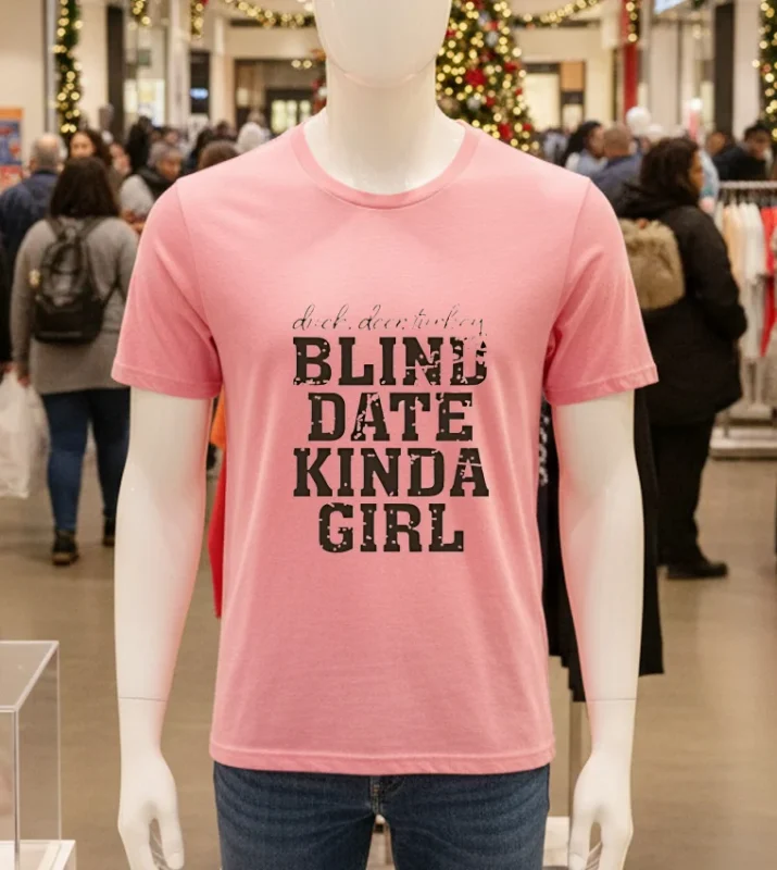 Duck Deer Turkey Blind Date Kinda Girl Pink T Shirt
