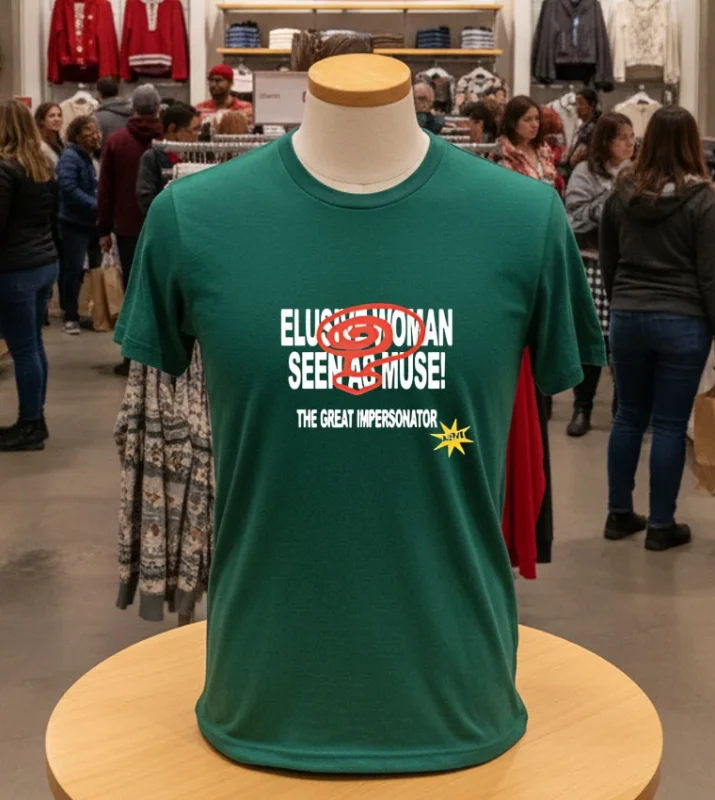Elusive Woman Seen As Muse The Great Impersonator Green T Shirt