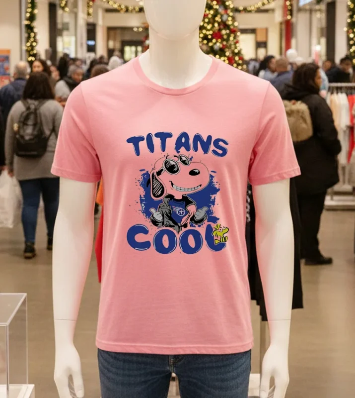 Ennessee Titans Nfl Team Snoopy Joe Cool Pink T Shirt