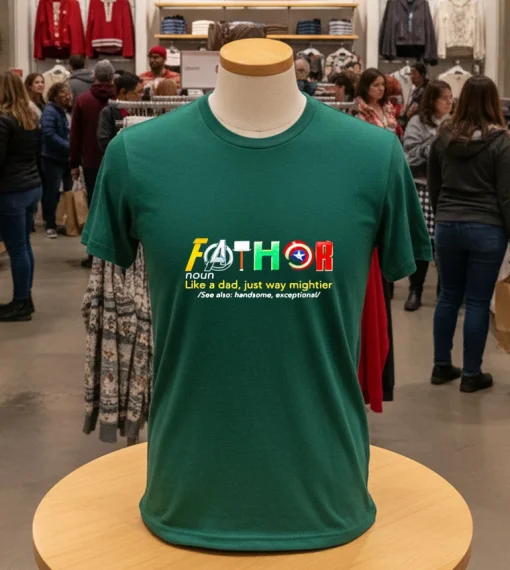 Fathor Like A Dad Just Way Mightier   Green T Shirt