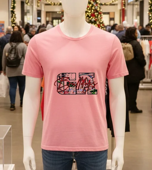 Ga Bulldogs Logo Retro   Pink T Shirt