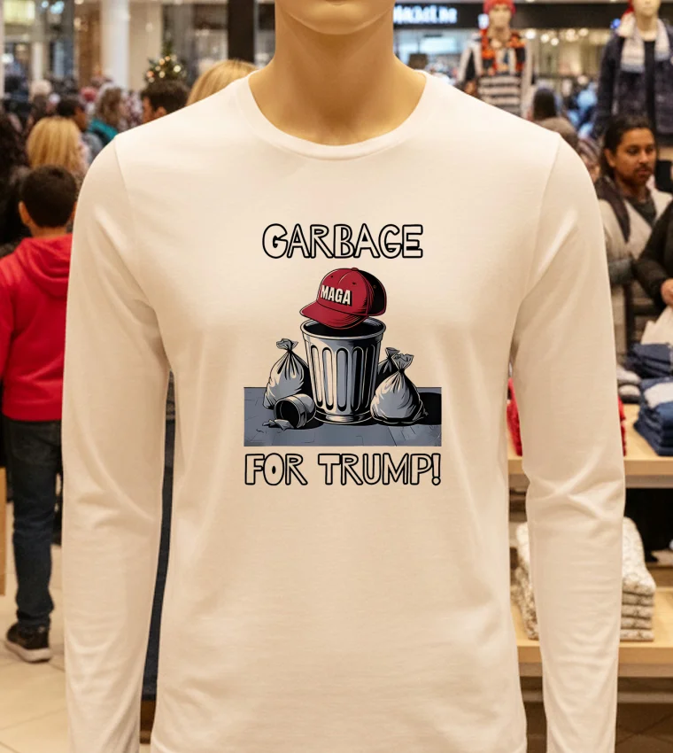 Garbage For Trump Maga Hat Trash Can - white-t-shirt Garbage For Trump Maga Hat Trash Can White T Shirt 1