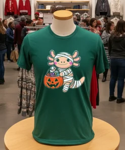 Halloween Girls Toddler Kids Mummy Axolotl shirt