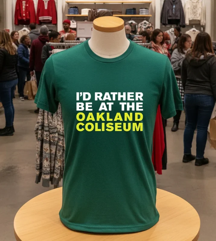 I D Rather Be At The Oakland Coliseum   Green T Shirt