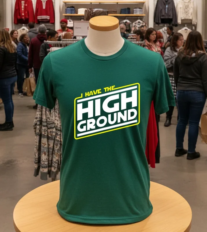 I Have The High Ground   Green T Shirt
