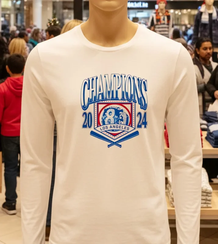 Los Angeles Dodgers 8 Time World Champions 2024 White T Shirt 1