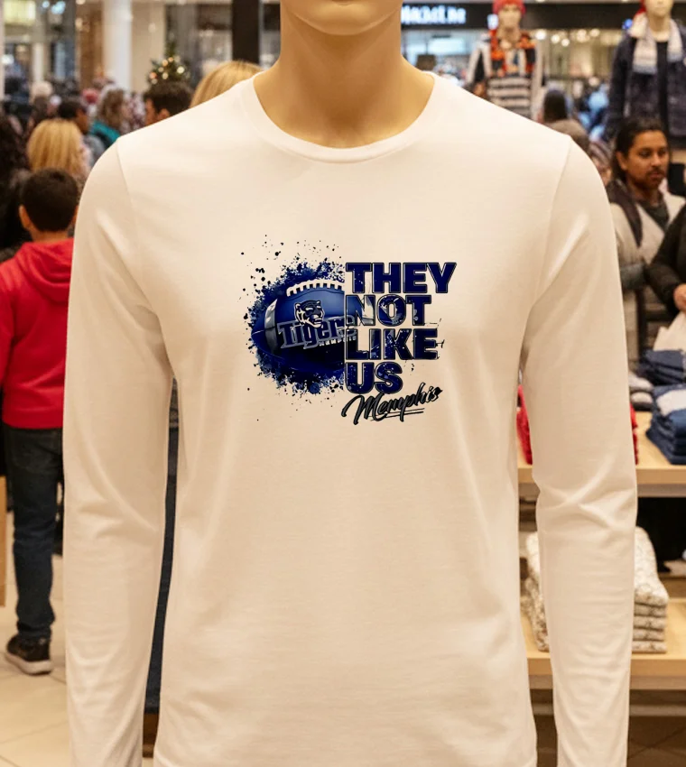 Memphis Tigers They Not Like Us Memphis - white-t-shirt Memphis Tigers They Not Like Us Memphis White T Shirt 1