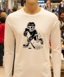 Skeleton Playing Ice Hockey Sport Graphic shirt