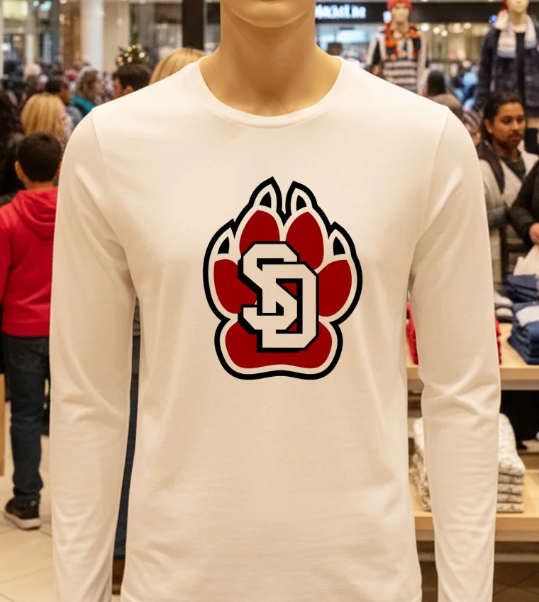 South Dakota Coyotes Logo - white-t-shirt South Dakota Coyotes Logo White T Shirt 1