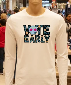 Vote Early brocade flowers shirt
